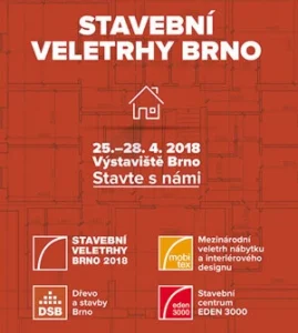 Plagát veľtrhu Stavebý veľtrh Brno 2018, ktorý sa konal v dňoch 25. až 28. apríla 2018.